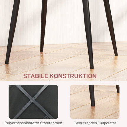 Eetkamerstoelen set van 4 keukenstoelen met rugleuning, fluweellook, fauteuil 45 x 54 x 87 cm roze