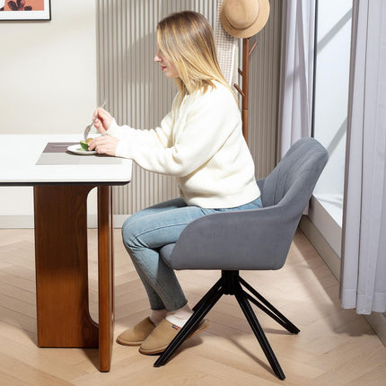Eetkamerstoel gestoffeerde stoel met armleuning keukenstoel woonkamerstoel fluweellook retro design staalgrijs 58 x 60,5 x 79 cm Aosom