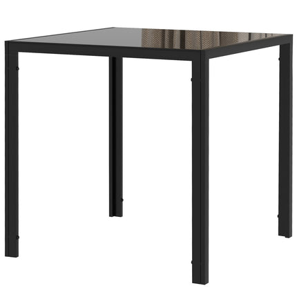Square dining table in glass for 4.80 kg Capacity, Black