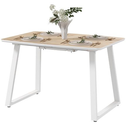 Extendable oak dining table, 4-6 seats, Steel frame