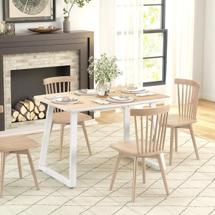 Extendable oak dining table, 4-6 seats, Steel frame