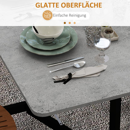 Folding dining table with wheels, steel legs, chairs 4-6
