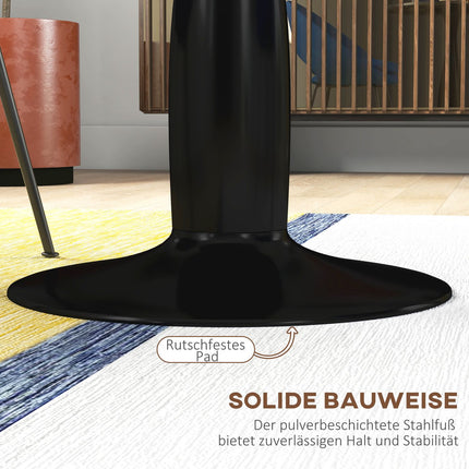 Round dining table, modern style - black, steel frame