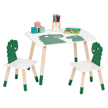 Dinosaur Kids' Table & Chairs Set, 3-Piece, MDF & Pine