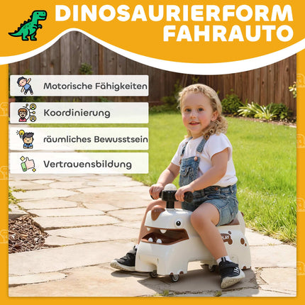 Dinosaur Ride-On Toy with Lights and Sounds, 4 Wheels