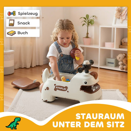 Dinosaur Ride-On Toy with Lights and Sounds, 4 Wheels