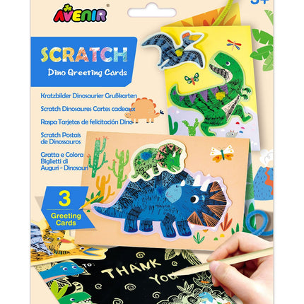 Dinosaur Scratch-Off Greeting Card for Kids, Fun Surprise