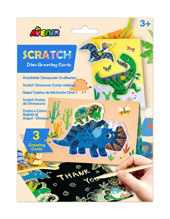 Dinosaur Scratch-Off Greeting Card for Kids, Fun Surprise
