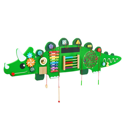 Dinosaur Wall Busy Board Panel, 11 Montessori Activities