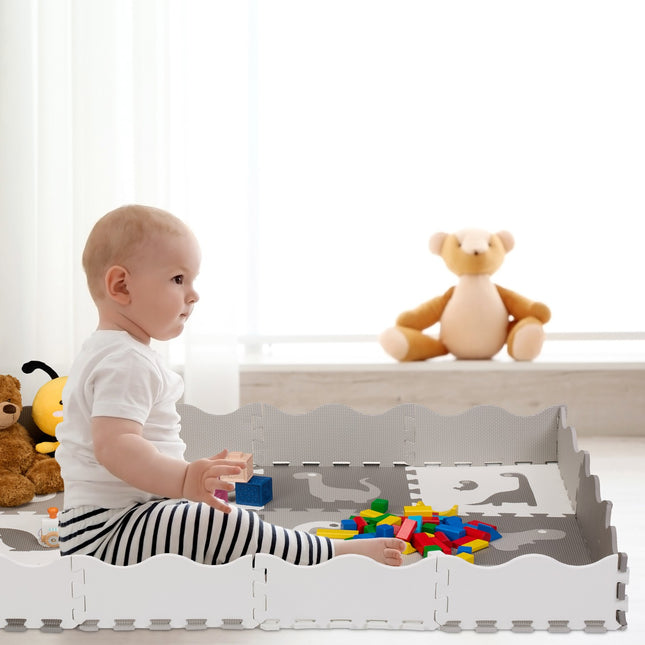 Dinosaur puzzle mat with border