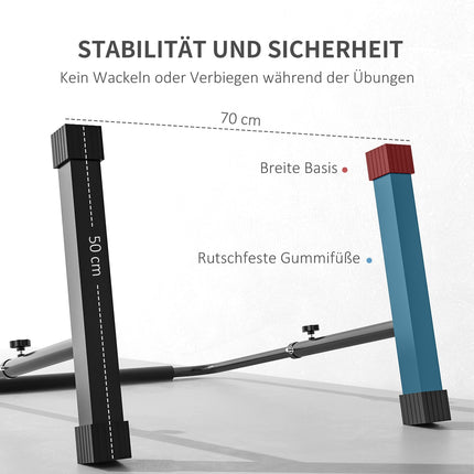 Adjustable steel bar - non-slip, 80-100 cm, black