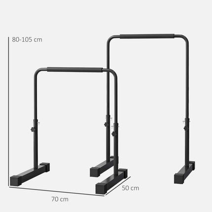 Adjustable steel bar - non-slip, 80-100 cm, black