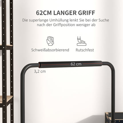 Adjustable steel bar - non-slip, 80-100 cm, black
