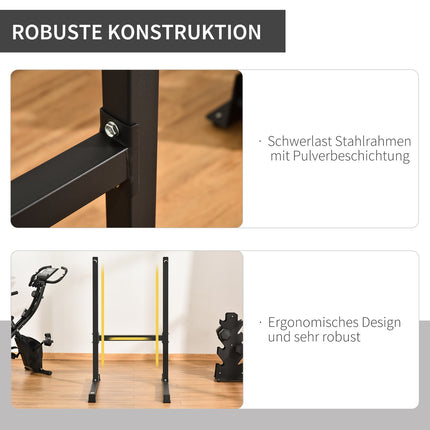 Dip station for abdominal and back training - steel, black, 104x70.5x122 cm