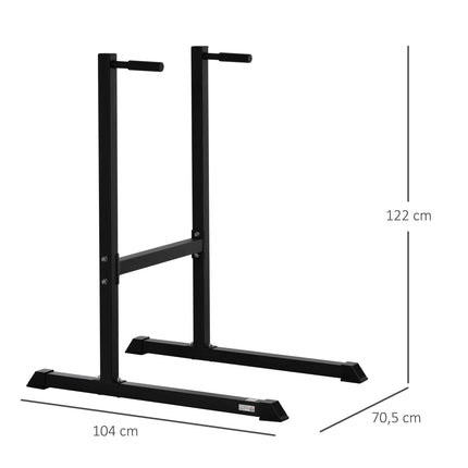 Dip station for abdominal and back training - steel, black, 104x70.5x122 cm