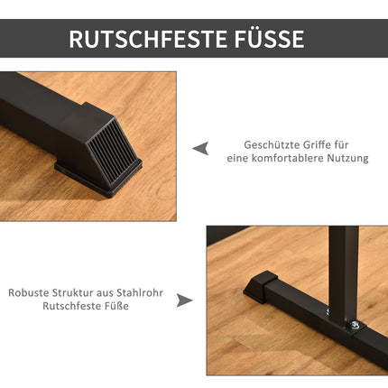Dip station for abdominal and back training - steel, black, 104x70.5x122 cm