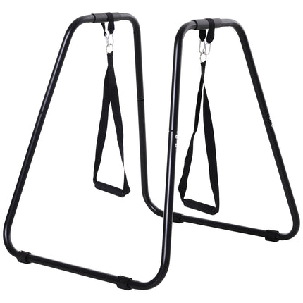 Dip stand with sling trainer, stable steel, black, 90x81x92.5 cm