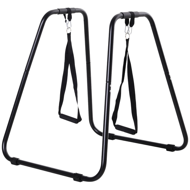 Dip stand with sling trainer, stable steel, black, 90x81x92.5 cm
