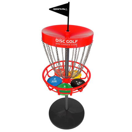 Disc golf set with basket