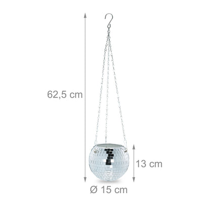 Disco Ball Hanging Plant Pot – Mirrored Light Effects