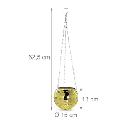 Disco Ball Hanging Planter – Mirrored Light Effect Pot