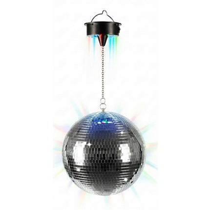 Disco Ball with Motor & Light Effects, 20 cm