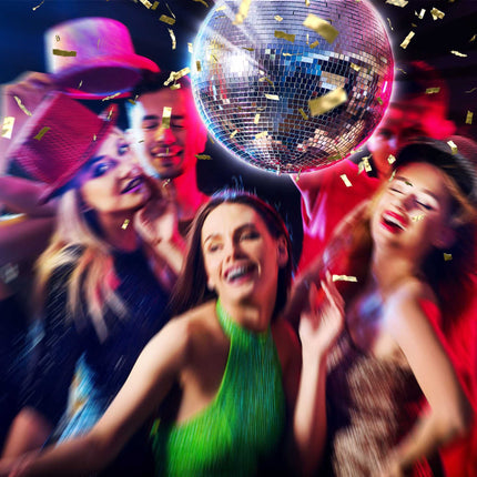 Disco Ball with Motor & Light Effects, 20 cm