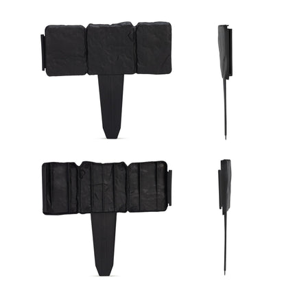 Discount edge stone-look set of 10 black