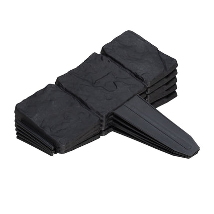 Discount edge stone-look set of 10 black