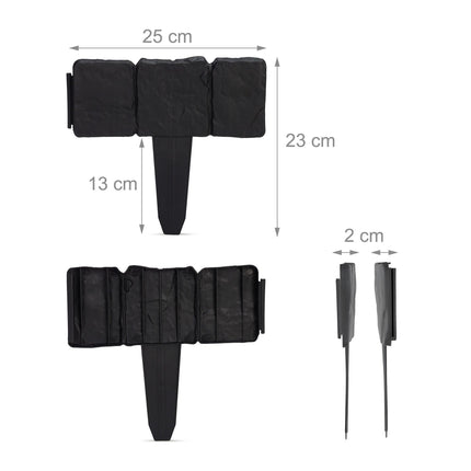 Discount edge stone-look set of 10 black