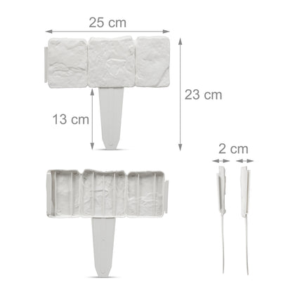 Discount edge stone-look set of 10 white