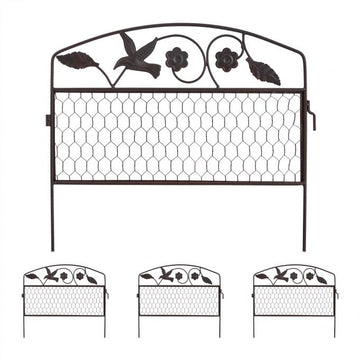 Discount fence 4 panels dark brown