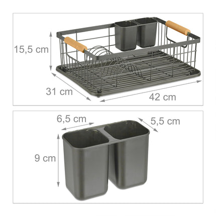 Dish Rack with Drip Tray and Cutlery Holder