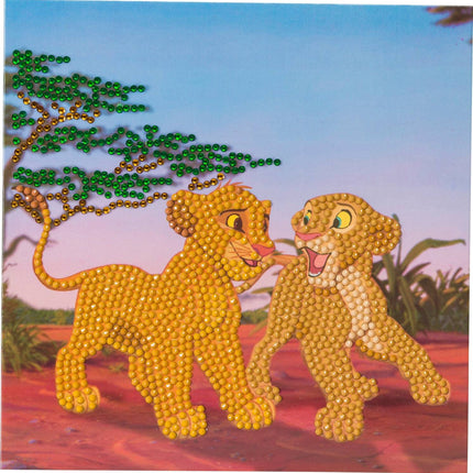 Disney Crystal Art Card Simba And Nala, 18 X 18 Cm