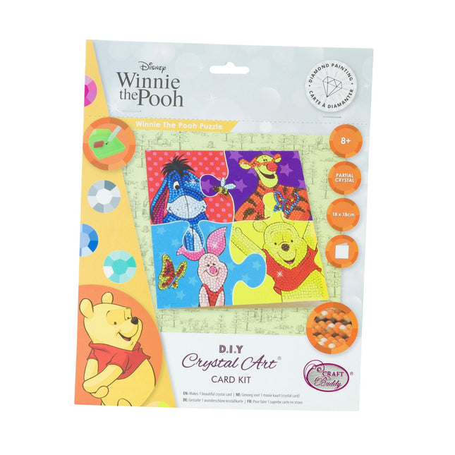 Disney Crystal Art Card Winnie The Pooh Puzzle, 18 X 18 Cm