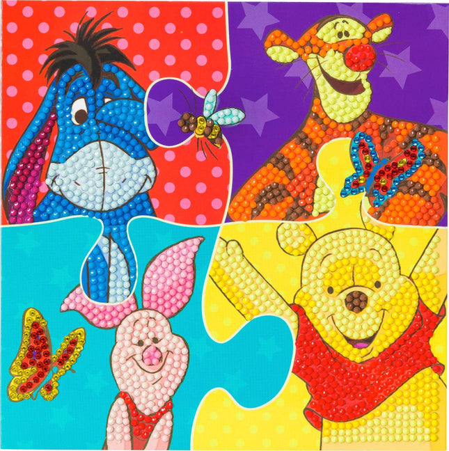 Disney Crystal Art Card Winnie The Pooh Puzzle, 18 X 18 Cm