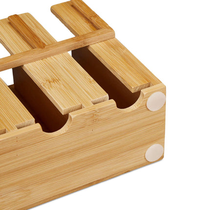 Dispenser for tea bags in bamboo with 6 compartments