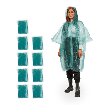 Disposable poncho set of 10