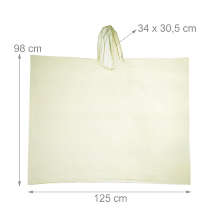 Disposable rain poncho, set of 20