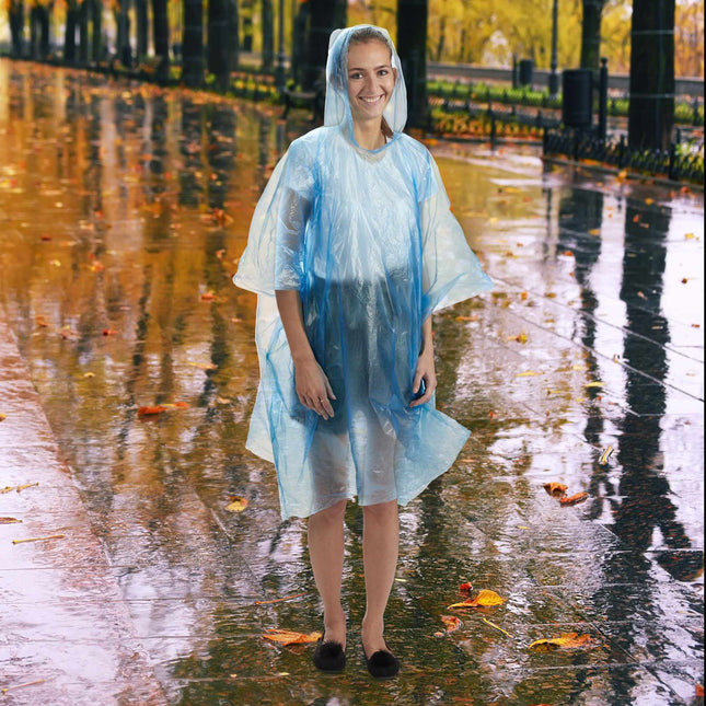 Disposable rain poncho, set of 20