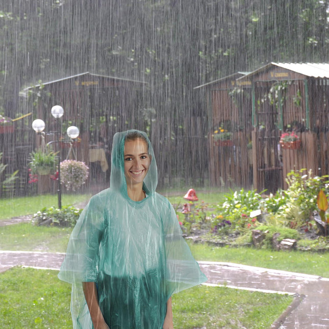 Disposable rain poncho, set of 20