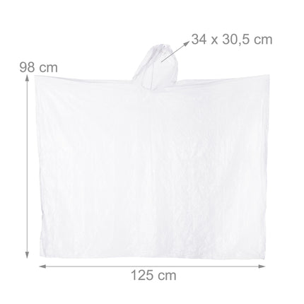 Disposable rain poncho, set of 20