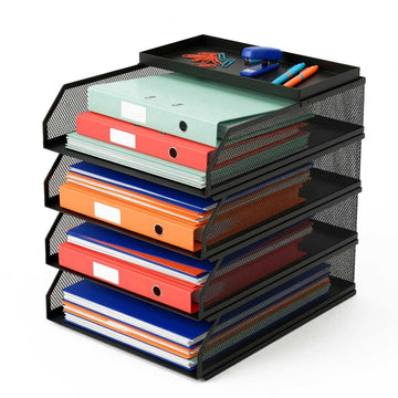 Document Organizer, Metal Mesh, 4 A4 Compartments