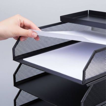 Document Organizer, Metal Mesh, 4 A4 Compartments