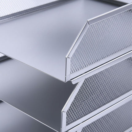 Document Organizer, Metal Mesh, 4-Tier A4 Trays