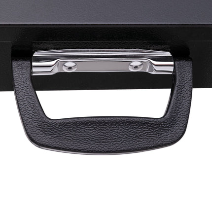 Document Safe A4 with Key Lock and Folding Handle, Iron, Black