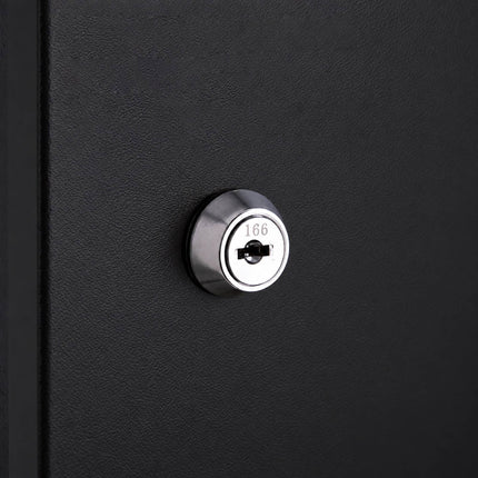 Document Safe A4 with Key Lock and Folding Handle, Iron, Black