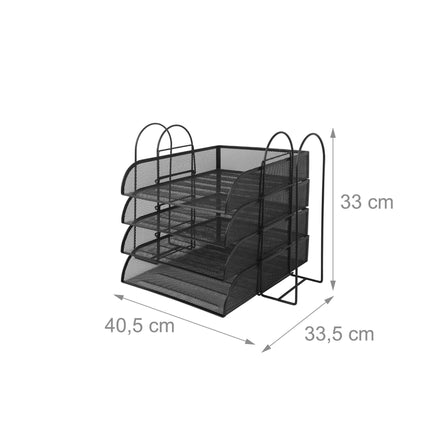 Document Tray Organizer, 4-Compartment A4, Stackable