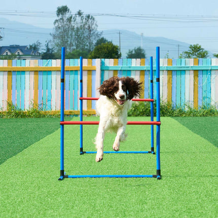 Dog Agility Course Kit, 7-Piece with Tunnels and Weave Poles