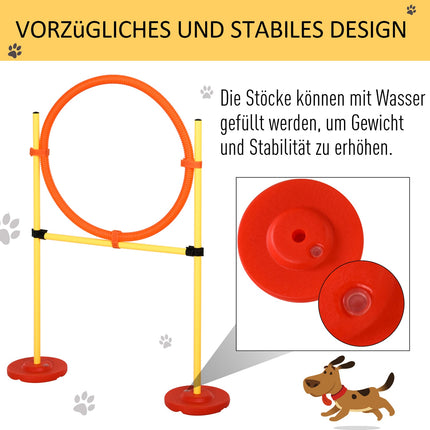 Dog Agility Obstacle Course - Adjustable Yellow Hedge Set